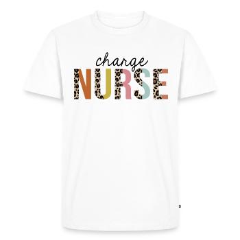 Infirmière responsable Leopard Print Infirmière autorisée - T-shirt Premium bio Homme - blanc - Devant - Nico (187cm)