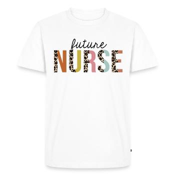 Future Nurse Leopard Print Registered RN Nursing - Men's Premium Organic T-Shirt - white - Front - Nico (187cm)