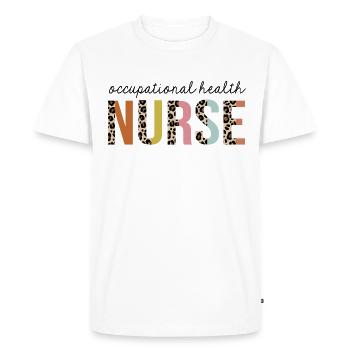 Occupational-Health Nurse Leopard Print - Men's Premium Organic T-Shirt - white - Front - Nico (187cm)