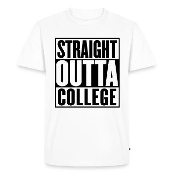 Diplôme universitaire Straight Outta - T-shirt Premium bio Homme - blanc - Devant - Nico (187cm)