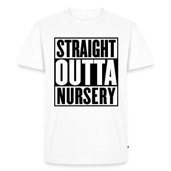 Straight Outta Nursery Graduation - Men's Premium Organic T-Shirt - white - Front - Nico (187cm)