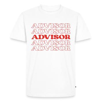 Conseiller formateur Appréciation des conseillers financiers - T-shirt Premium bio Homme - blanc - Devant - Nico (187cm)