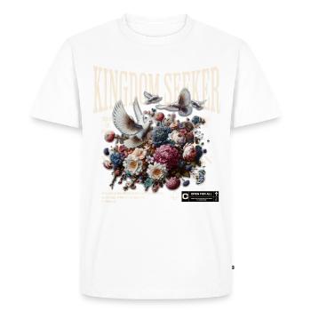 Kingdom Seeker Flowers and Doves - Men's Premium Organic T-Shirt - white - Front - Nico (187cm)