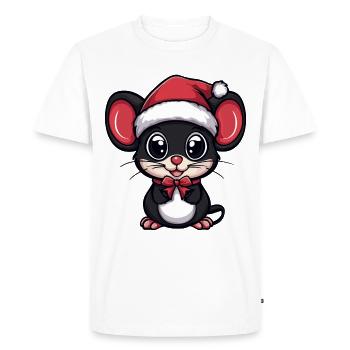 Mouse Christmas Christmas - Men's Premium Organic T-Shirt - white - Front - Nico (187cm)