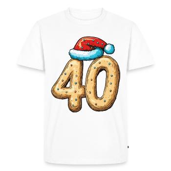 40 Numéro Noël - T-shirt Premium bio Homme - blanc - Devant - Nico (187cm)