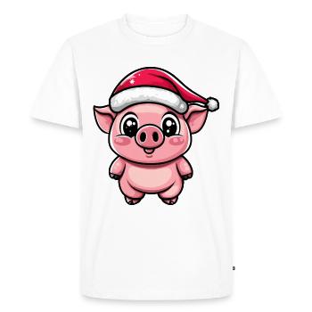 Pig Christmas Cute - Men's Premium Organic T-Shirt - white - Front - Nico (187cm)