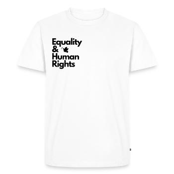 Equality & Human Rights Design - Männer Premium Bio T-Shirt - Weiß - Vorne - Nico (187cm)