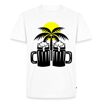 Beer Beach Palm Trees Island - Men's Premium Organic T-Shirt - white - Front - Nico (187cm)