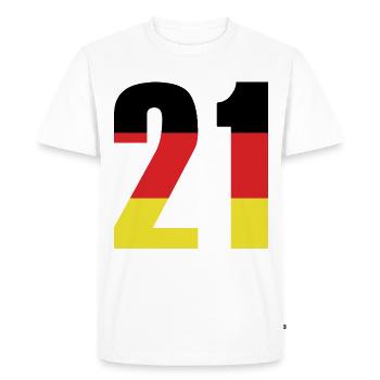 Maillot 21 Numéro Allemagne - T-shirt Premium bio Homme - blanc - Devant - Nico (187cm)