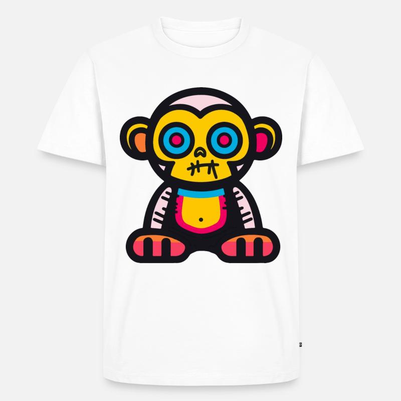 Affe Halloween Tier - Männer Premium Bio T-Shirt - Weiß
