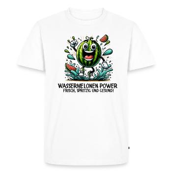 Puissance de la pastèque - T-shirt Premium bio Homme - blanc - Devant - Nico (187cm)