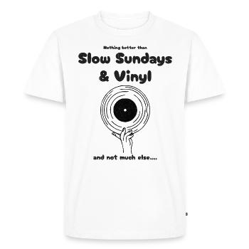 Rien de mieux que les slows Sundays Vinyl - T-shirt Premium bio Homme - blanc - Devant - Nico (187cm)