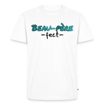 Beau-père fect. Beau-père. Père fect. - T-shirt Premium bio Homme - blanc - Devant - Nico (187cm)