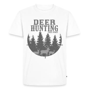 Chasse au cerf chasseur cool cadeau papa grand-père - T-shirt Premium bio Homme - blanc - Devant - Nico (187cm)