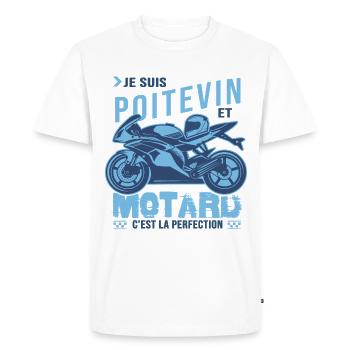 motard parfait poitevin parfait - T-shirt Premium bio Homme - blanc - Devant - Nico (187cm)