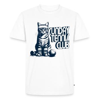 Dimanche Tennis Club Cat - T-shirt Premium bio Homme - blanc - Devant - Nico (187cm)