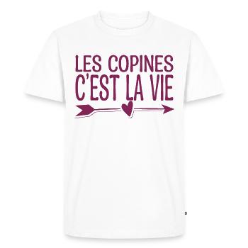 Les copines c'est la vie. Cadeau copine. - T-shirt Premium bio Homme - blanc - Devant - Nico (187cm)