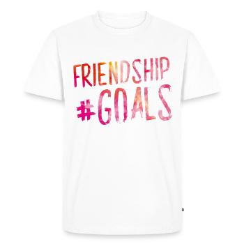 objectifs d'amitié hashtag - T-shirt Premium bio Homme - blanc - Devant - Nico (187cm)
