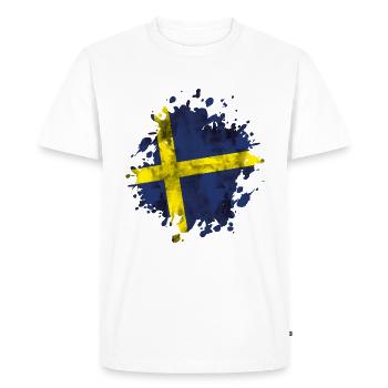 Drapeau suède suède - T-shirt Premium bio Homme - blanc - Devant - Nico (187cm)