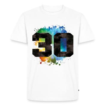 30 Number - Men's Premium Organic T-Shirt - white - Front - Nico (187cm)