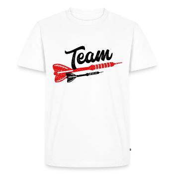 fléchettes fléchettes équipe - T-shirt Premium bio Homme - blanc - Devant - Nico (187cm)
