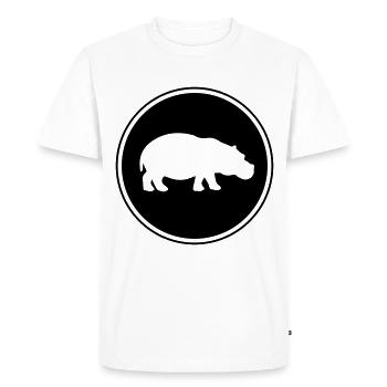 Icône de silhouette d'hippopotame - T-shirt Premium bio Homme - blanc - Devant - Nico (187cm)