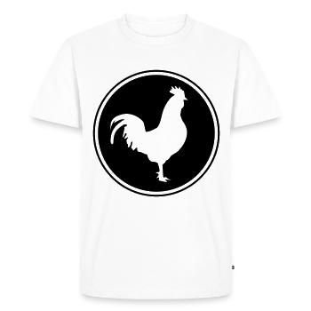 rooster silhouette circle - Men's Premium Organic T-Shirt - white - Front - Nico (187cm)
