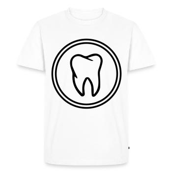 icône de dent - T-shirt Premium bio Homme - blanc - Devant - Nico (187cm)