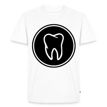 icône de la dent - T-shirt Premium bio Homme - blanc - Devant - Nico (187cm)