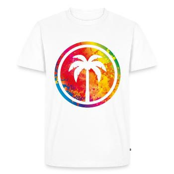 Palm symbole île colorée - T-shirt Premium bio Homme - blanc - Devant - Nico (187cm)