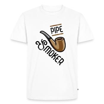 pipe fumeur pipe fumée - T-shirt Premium bio Homme - blanc - Devant - Nico (187cm)