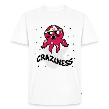 OCTOPUS CRAZY SILLY FUNNY UNIQUE IDEA - Men's Premium Organic T-Shirt - white - Front - Nico (187cm)