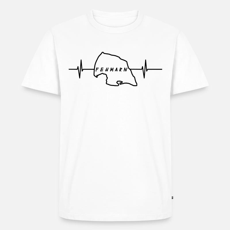 Fehmarn Herzschlag - Männer Premium Bio T-Shirt - Weiß