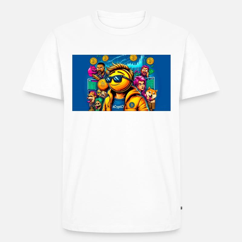 Krypto-Chaos: Bitcoin vs. ETH - Männer Premium Bio T-Shirt - Weiß