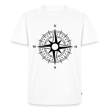 symbole de la boussole - T-shirt Premium bio Homme - blanc - Devant - Nico (187cm)