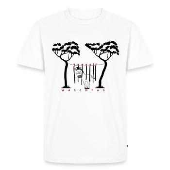 Zèbre, jour de lavage, rayures - T-shirt Premium bio Homme - blanc - Devant - Nico (187cm)