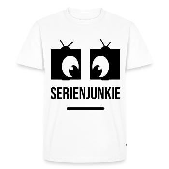 Series junkie with square eyes - Men's Premium Organic T-Shirt - white - Front - Nico (187cm)