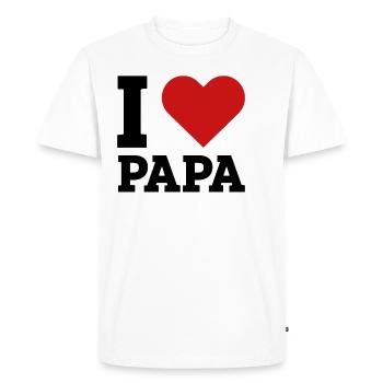 J'aime papa j'aime papa cadeau de fête des pères - T-shirt Premium bio Homme - blanc - Devant - Nico (187cm)