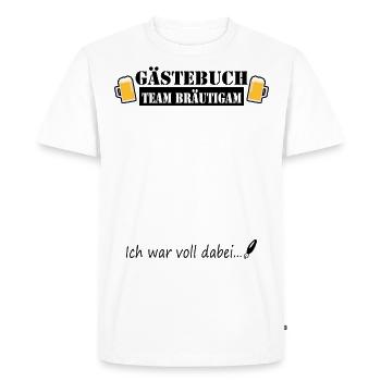 Gästebuch Team Bräutigam JGA - Männer Premium Bio T-Shirt - Weiß - Vorne - Nico (187cm)