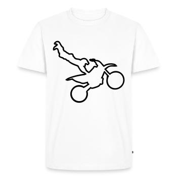 motorcycle cross freestyle moto trace - Men's Premium Organic T-Shirt - white - Front - Nico (187cm)