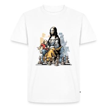 Mona at the chess club - Men's Premium Organic T-Shirt - white - Front - Nico (187cm)