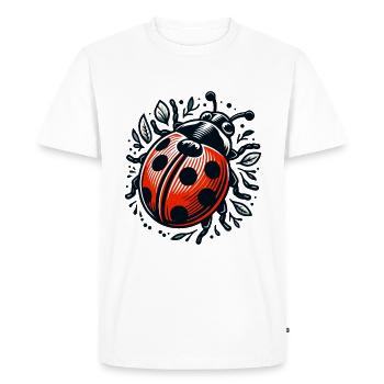 COCCINELLE COCCINELLE SCARABÉE VOLANT POINTS INSECTE CHANCE - T-shirt Premium bio Homme - blanc - Devant - Nico (187cm)
