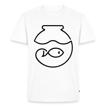 FISH BOWL BALL FISH TANK TANK CONTAINER - Men's Premium Organic T-Shirt - white - Front - Nico (187cm)