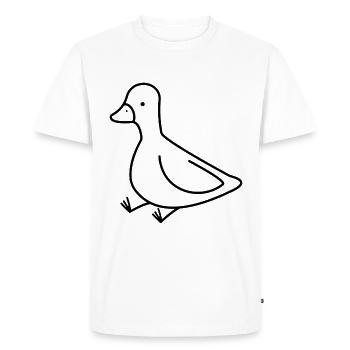 CANARD CANETON POUSSIN OIE OISEAU VOL ANIMAL PLUME JEUNE - T-shirt Premium bio Homme - blanc - Devant - Nico (187cm)