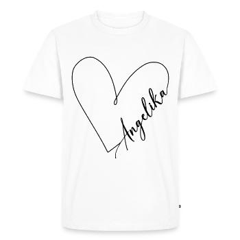 Angelika Nom Ligne de coeur - T-shirt Premium bio Homme - blanc - Devant - Nico (187cm)