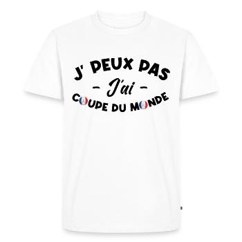 Je peux pas j'ai coupe du monde - T-shirt Premium bio Homme - blanc - Devant - Nico (187cm)