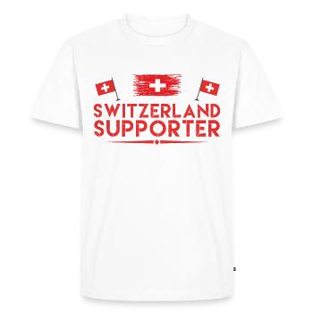 switzerland supporter. fan de suisse. - T-shirt Premium bio Homme - blanc - Devant - Nico (187cm)
