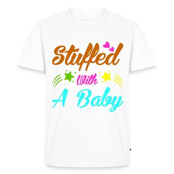 Mère Enceinte Bébé Nourrisson T-shirt Maman - T-shirt Premium bio Homme - blanc - Devant - Nico (187cm)