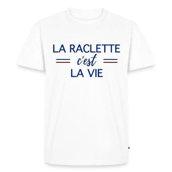 La raclette c'est la vie - T-shirt Premium bio Homme - blanc - Devant - Nico (187cm)