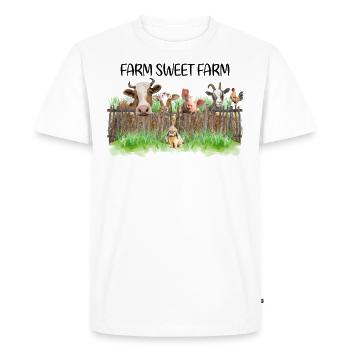 Farm Sweet Farm - Men's Premium Organic T-Shirt - white - Front - Nico (187cm)